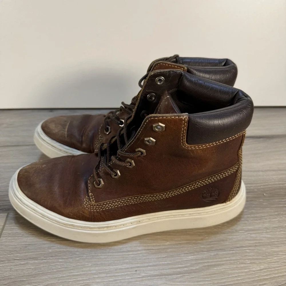 Timberland Flannery Boots High Top Lace Up Distressed Leather Shoes Women's 7